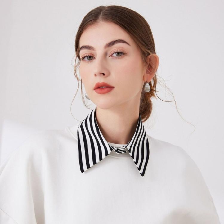 Modern Black White Striped Faux Collar Insert Detachable Collar False Lapel Blouse Collar False Collar Fashion Statement