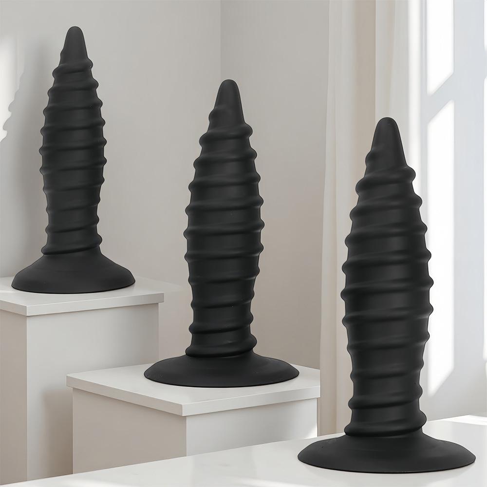 Übergroßer Silikon-Gewinde-Buttplug Dildo Riesen-Analexpander Fisting Masturbator Erwachsenen-Sexspielzeug 18+