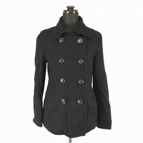 USED/Made in Japan J.PRESS Cashmere Blend P-Coat S Women Navy Two Side Pockets