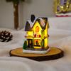 Christmas Decorations Luminous Resin Christmas Small House Micro Landscape Christmas Snow House Gift Ornaments