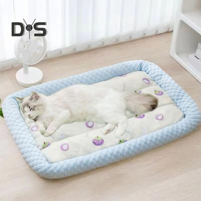 Pet Cooling Mat Cartoon Fruits Print Machine Washable Dogs Cats Sleeping Pad Non-slip Summer Ice Silk Cooling Cushion Bed