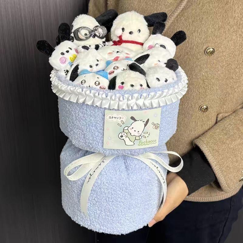 Pacha Dog Plush Bouquet - Cute Cartoon Doll Gift for Girls, Friends, or Girlfriends