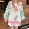 Y2k Harajuku Kawaii Cute Hoodie Women Japanese Fashion Patchwork Cartoon Print Design Sweatshirt Preppy Style Female New