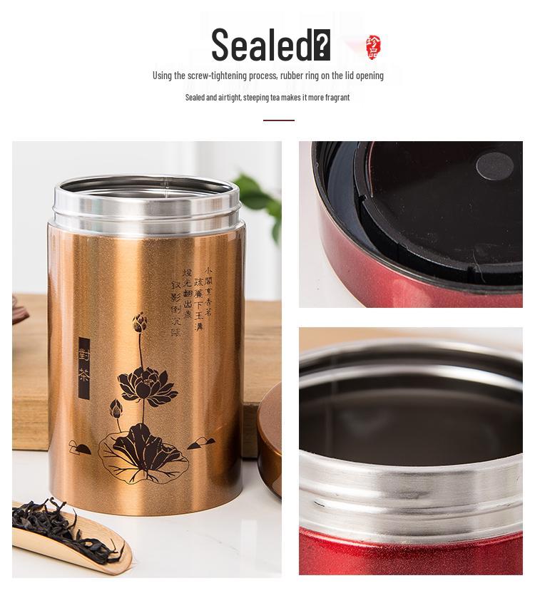 Stainless Steel Moisture-Proof Tea Canister - Small Size, Sealed Empty Container for Home Use