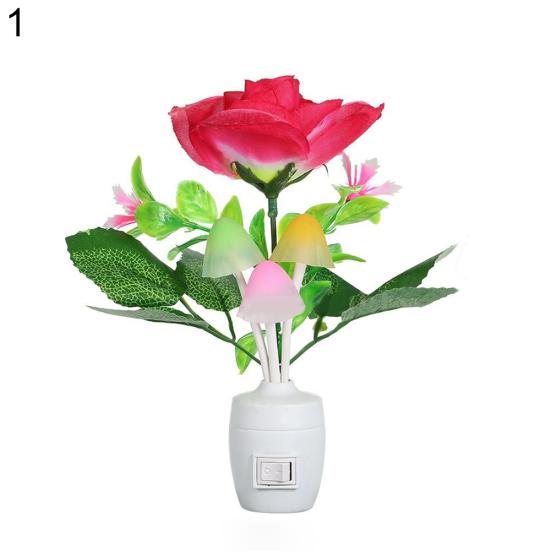 LED Flower Vase Wall Plug-in Potted Sensor Light Color Changing Night Lamp Decor