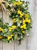 Mimosa Spring Wreath Artificial Flower Natural Wreath W25cm X H25cm X 7cm Mimosa Spring Wreath Lulu's Size Lulu's-2096