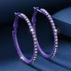 Korean Chic Luxury Diamond C-Shape Hoop Earrings