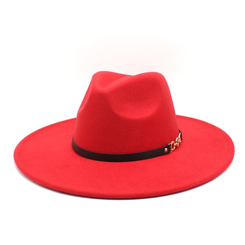 Big Eaves Wool Jazz Top Hat Women'S Casual Big Edge Felt Hat Men'S Jazz Hat 9.5Cm