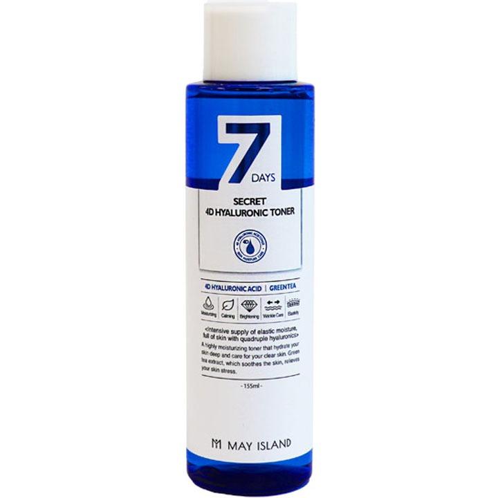 May Island 7 Days Secret 4D Hyaluronic Toner Deep Hydrating Facial Moisture Skin 155ml