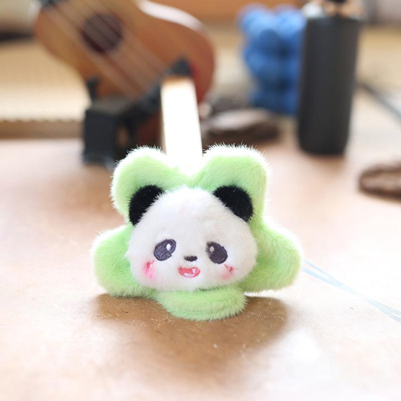 Fashione Lovely Sunflower Giant Panda Plush Keychain Pretty Creativ Pendant Lifelike Decorate Birthday Gift