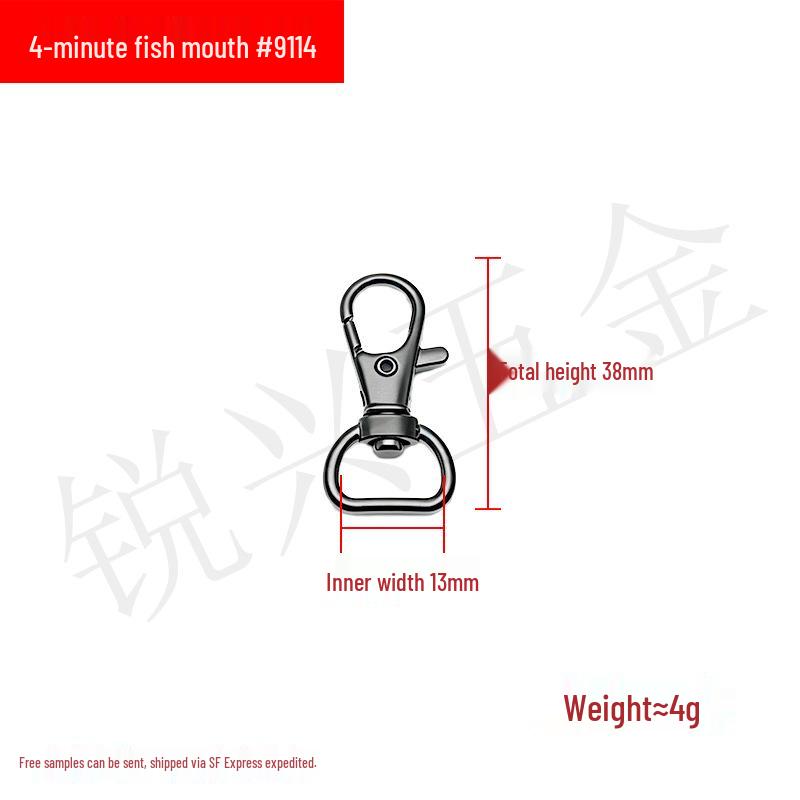 Zinc Alloy Fish Mouth Buckle for Dog Luggage, Shoulder Straps, Keychains, and Webbing.