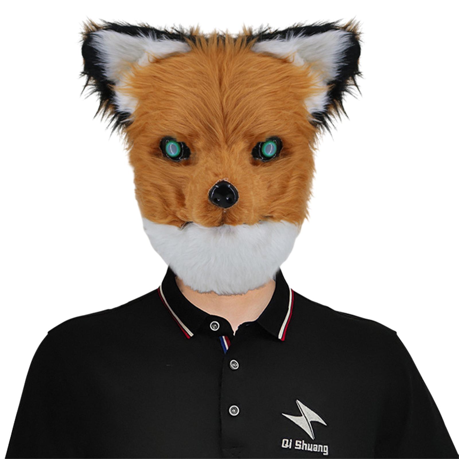 Halloween Latex Mask Wolf Foxes Head Mask Latex Animal Mask Novelty Party Costume Performances Dress Up Props A