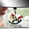 Cute Pony Pendant Car Rearview Mirror Charm Elegant Faux Leather Hanging Ornament for Car
