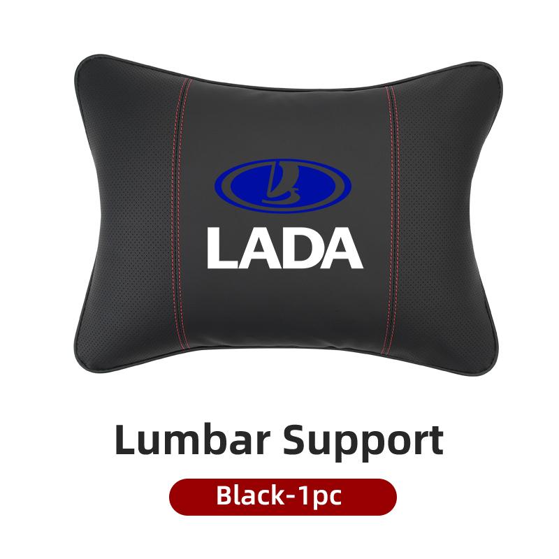 Leather Car Headrest Lumbar Support Backrest Neck Pillow Accessories For Lada Priora Sedan Sport Kalina Granta Vesta Niva Largus