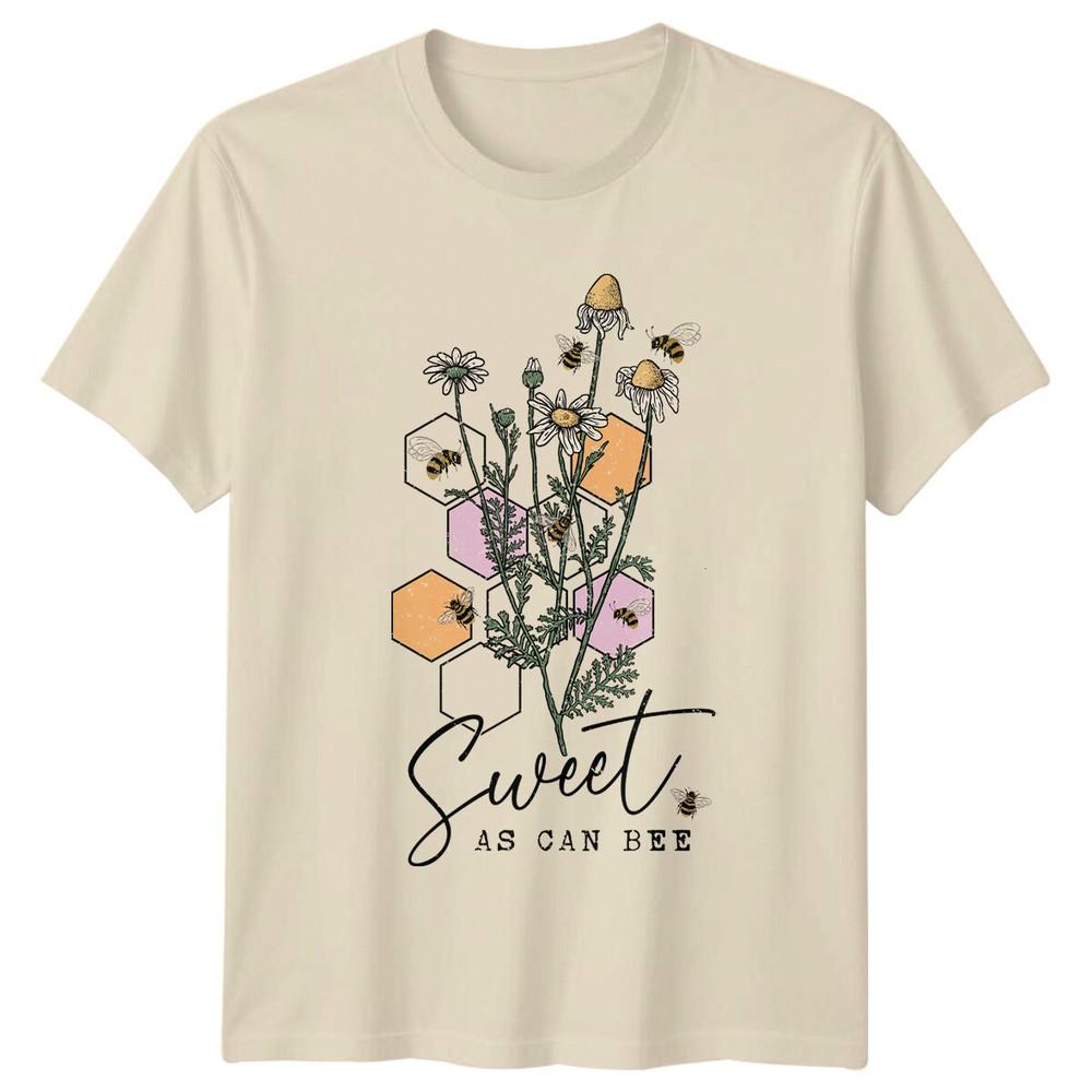 Sweet As Can Bee Floral Bee TShirt Nature Lover Gift Tee
