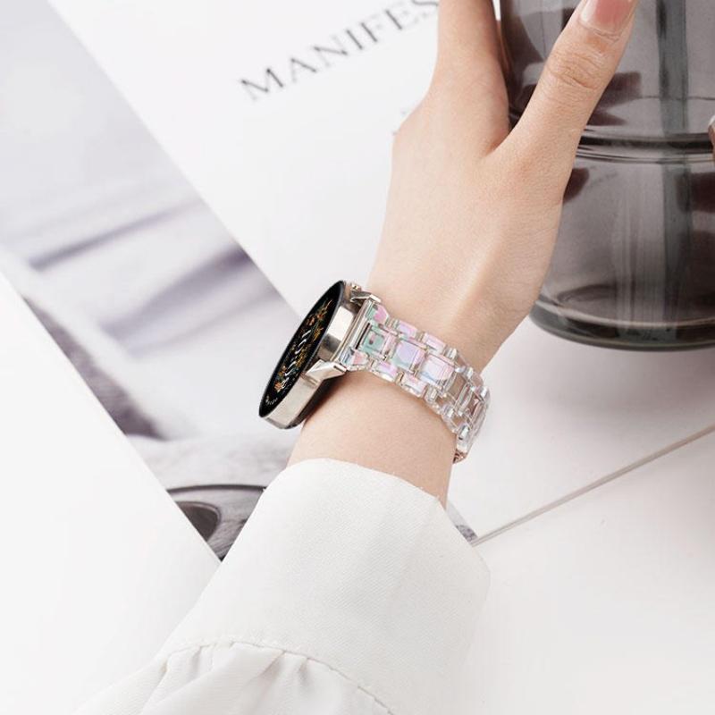 Women Bracelet for Samsung Galaxy Watch 7 6 5 4 40/44mm 5Pro 45mm Clear Laser Band for Huawei Watch GT2-3 42mm/Amazfit GTS 2-3-4