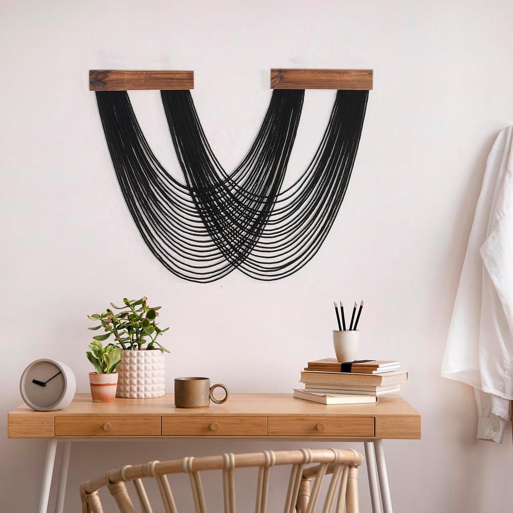 LB Macrame Wall Hanging Boho Macrame Wall Decor, Sunset Wall Art Dream Catcher Hand Woven Wall Art Boho Colorful Sun Tapestry for Bedroom Living Room