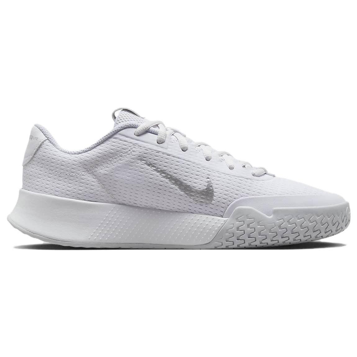 NikeCourt Vapor Lite 2 HC White Metallic Silver Женские кроссовки Pure-Platinum — фото 2