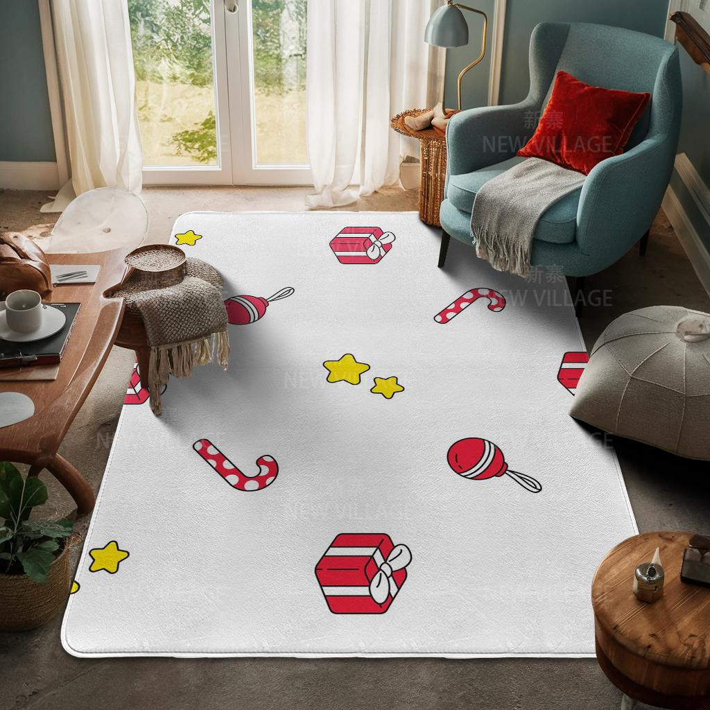 House Entrance Carpet Home Door Mat Living Room Bath Foot Bathroom Non-slip Water Absorption Rugs Bath Merry Christmas Winter