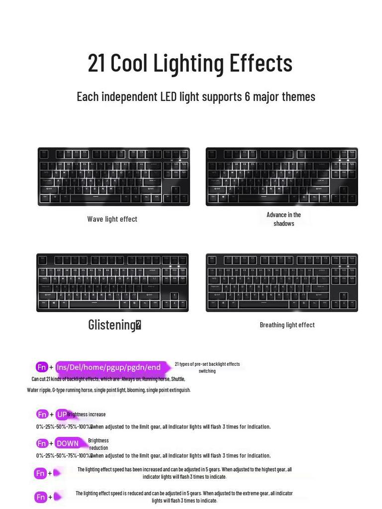 87-key Wired Hot-swappable Mechanical Gaming Keyboard - Compact Two-tone Design for Office and Esports