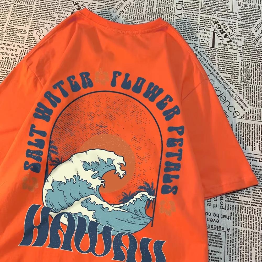 Beautiful Salt Water Petals Patterns T-Shirts Men Casual Tee Clothes Clothes Comfortable Sweat Summer Tops Vintage Loose Tshirt