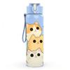 1PC Multi Breed Cat Face Cartoon Group Print 750ml Color Plastic Sports Water Bottle Leakproof Flip Straw Lid Suitable for Sports Office Home Use