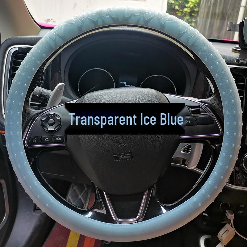 D-Shape Geometric Non-Slip Silicone Steering Wheel Cover with Sun Protection