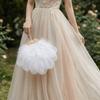 Gold Handle Feather Hand Fan Colorful Vintage Ornate Handheld Fan Faux Pearl Chinese Style Chinese Style Fan Wedding Party