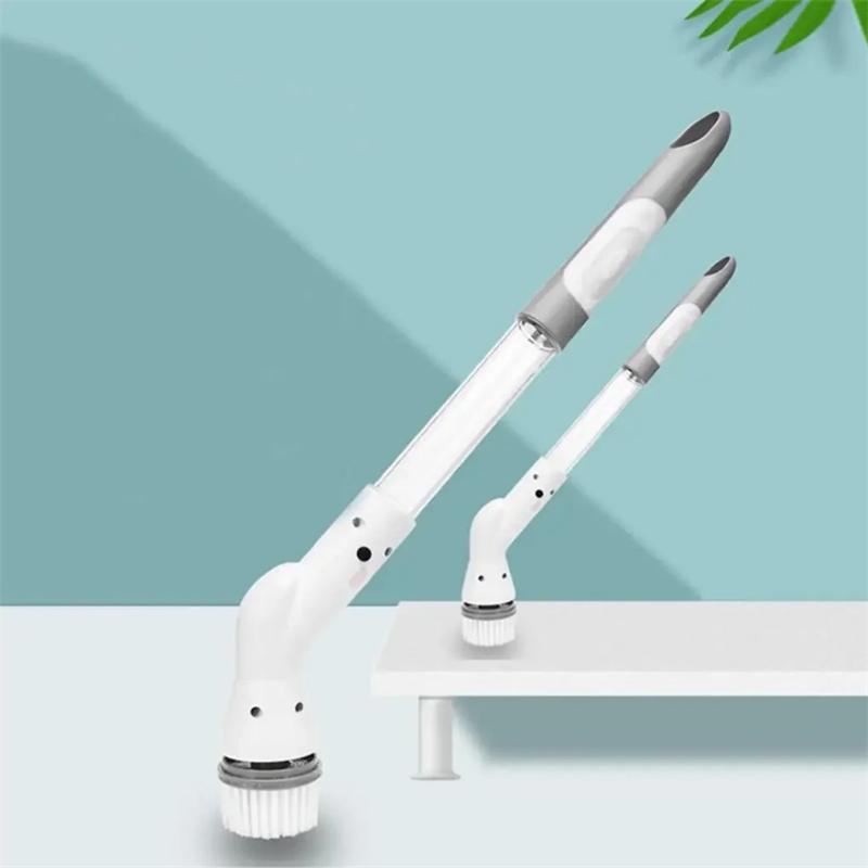 Electric Spin Cleaning Brush With 5 Replaceable Brush Heads And Adjust Electric Handle Power Kitchen Bathroom Cleaning Gadgets