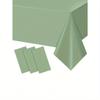 1pc Sage Green Plastic Tablecloths for Rectangle Tables, Light Green Disposable Tablecloth, Waterproof Sage Green Table Cover