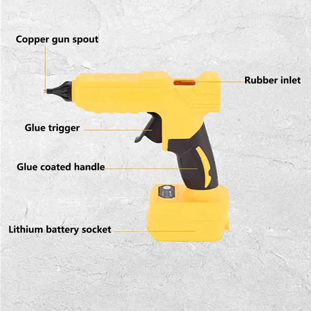 Electric Hot Melt Glue Gun for Dewalt 18V Battery Cordless Electric Glue Gun 11mm Glue Stick Hot Melt Welding Air Gun No Battery