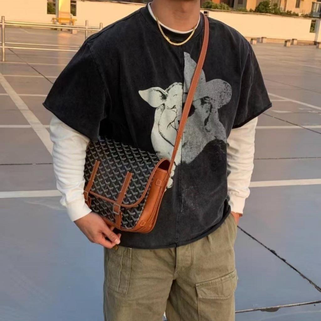 Genuine Leather Messenger Bag 32x25cm, Unisex Crossbody Sling Bag for Men & Women, Durable Shoulder Satchel for Work & Travel