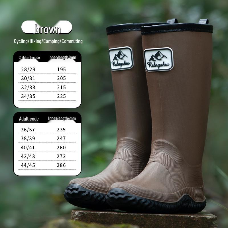 

Foldable Waterproof Family Rain Boots - High-Top, Hiking, Camping, and Commuting Shoes for Parent and Child. Size 44/45