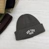 American retro letter embroidery knitted hat children's autumn and winter warm versatile cold hat showing face small wool hat male trend