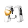 Alphabet Letter A Charm Pendant with Heart Accent for Bracelets Necklaces DIY Jewelry Making Accessories Compatible with Major Brands