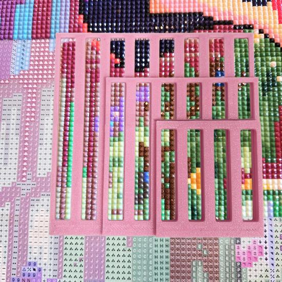 3 Stück Strassmalerei Lineal Werkzeug DIY Strasskunst Quadratische Vorlage Ausrichtungswerkzeug Strassmalerei Anleitung Zubehör Enthusiasten Geschenk