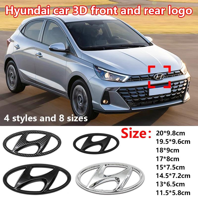 ABS Hyundai Car Logo For Tucson I40 ix25 ix35 Emblem Accent Elantra Santa fe Sonata Front Grille Decoration Sticker Accessories R6