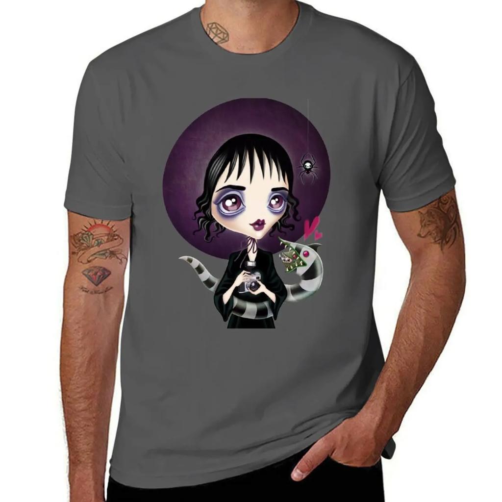 Strange and Unusual - Lydia Deetz T-Shirt Graphic T Shirt Vintage Quick Drying Designer Shirts Mens Graphic T-shirts Funny