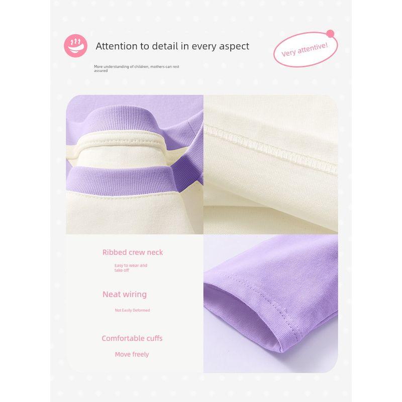 Hello Kitty Girls' Solid Color Base Shirt, Autumn 2024 New Long-Sleeve T-Shirt for Older Girls, Children's Inner Wear