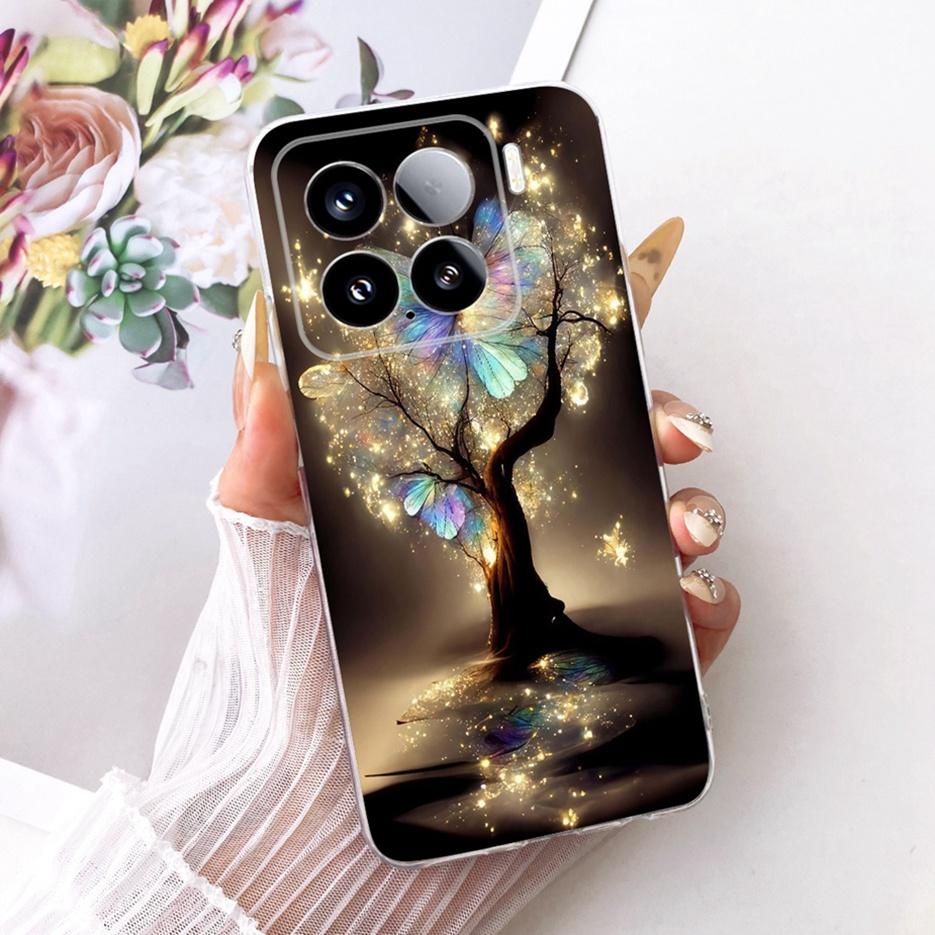 For Xiaomi Mi 15 Pro 5G Case Luxury Butterfly Painted Cover Soft Silicone Phone Case For Xiaomi 15 Pro Mi15 Pro 5G Fundas Bumper