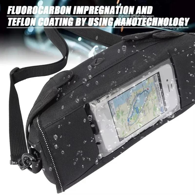 Taška na řídítka motocyklu Vodotěsná s kapsou pro uložení telefonu s dotykovou obrazovkou Cestovní úložná taška pro motocykl BMW Kawasaki Triumph