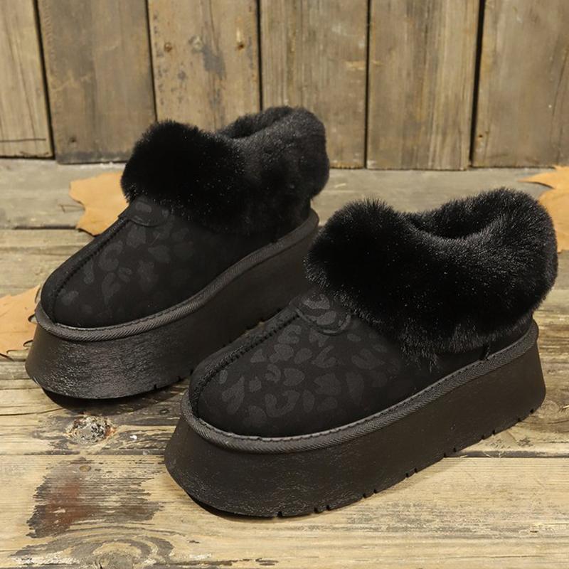 Fashion Classic Black Platform Snow Boots for Women Comfortable Faux Fur Warm Snow Boots Woman Short Plush Soft Sole Botas Lady
