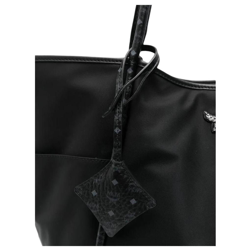 MCM Ensi En Aren Brand Logo Recycled Polyester Tote Shoulder Bag Women bags Black MWPFATA01BK001
