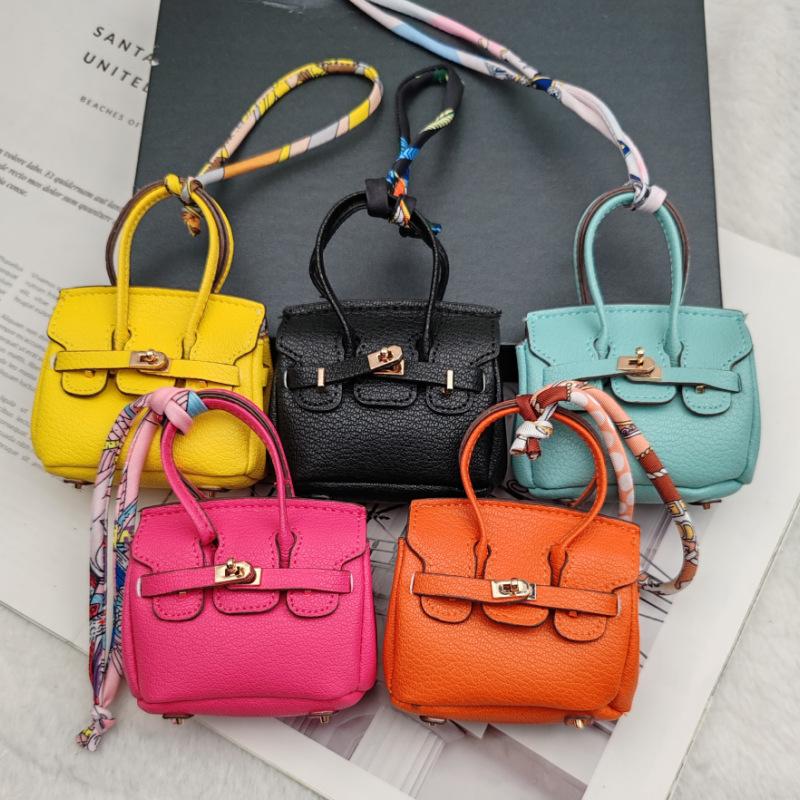 New Style Mini Cowhide Bag Accessories High-Grade Wallet Headphone Bag Pendant Car Key Chain Pendant Expansion