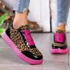 Ladies' Outdoor Trendy Pink Leopard Print Wide Toe Casual Sports Shoes