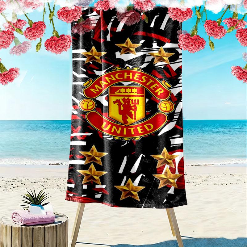 Manchester United F Print Beach Towel, Large Soft Quick Dry Towel for Beach Camping Swimming