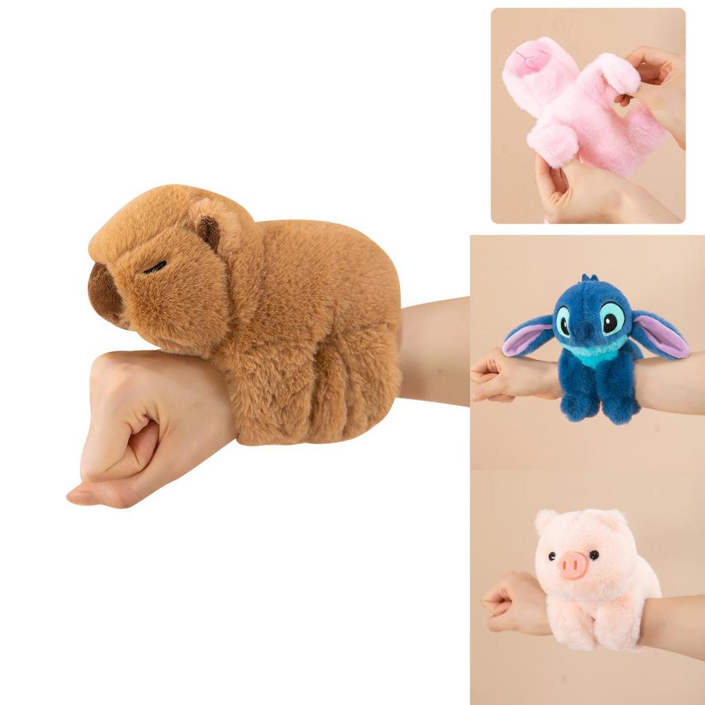 Soft And Cuddly Cartoon Animal Plush Capybara Slap Bracelet For Children