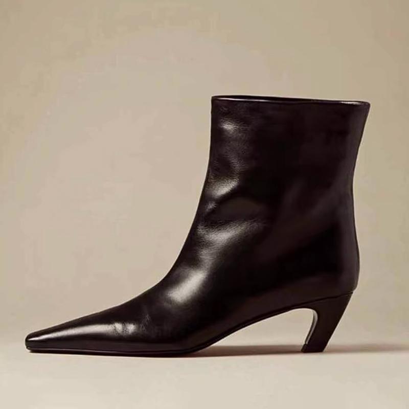 2026 Designer Winter New Fashion Ankle Short Boots Women Pointed Toe Elegant Thin Low Heel Dress Ladies Pumps Shoes