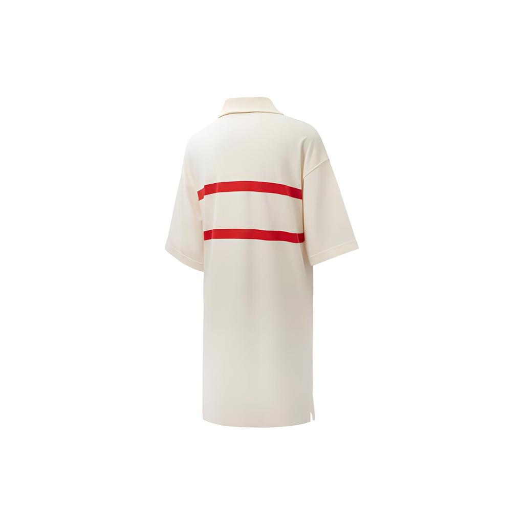 Puma Select Mmq Series Color Block Striped Casual Sports Polo Dress Women Dresses White 536542-65