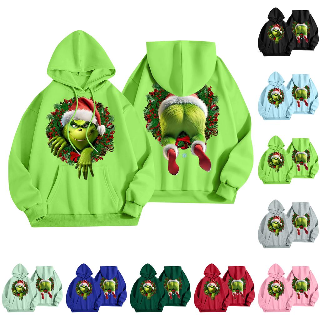 Women's Casual Fashion Christmas Printed Letters Casual Hooded Sweatshirt With Pockets